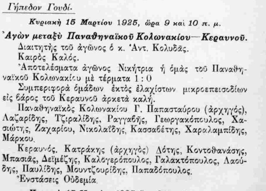ΠΑΝΑΘΗΝΑΪΚΟΣ ΚΟΛΩΝΑΚΙΟΥ